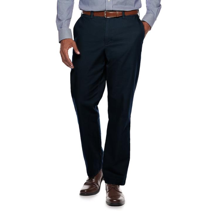 Men's Croft & Barrow&reg; Classic-fit Flannel-lined Canvas Chino Pants, Size: 34x29, Blue