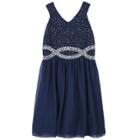 Girls 7-16 & Plus Size Speechless Glitter & Rhinestone Dress, Size: 16 1/2, Blue (navy)