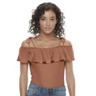 Juniors' Mudd&reg; Off The Shoulder Bodysuit, Girl's, Size: Medium, Orange