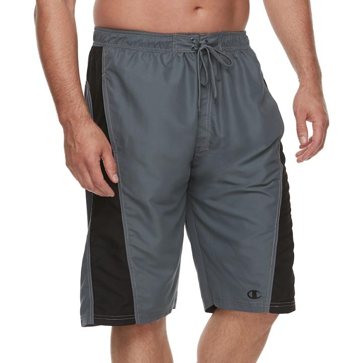 Big & Tall Champion Side-striped Microfiber Board Shorts, Men's, Size: 4xb, Dark Grey