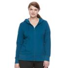 Plus Size Tek Gear&reg; Dry Tek Zip-front Hoodie, Women's, Size: 3xl, Turquoise/blue (turq/aqua)