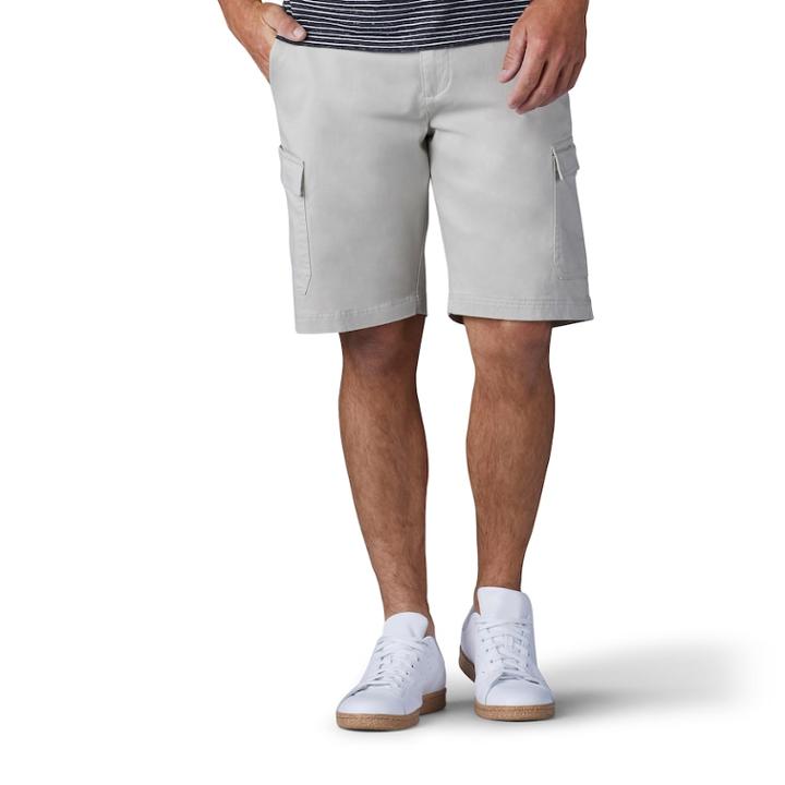 Men's Lee Straight-fit Extreme Comfort Cargo Shorts, Size: 42, Lt Beige