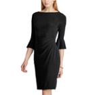 Women's Chaps Jersey Bell-sleeve Sheath Dress, Size: Xl, Black