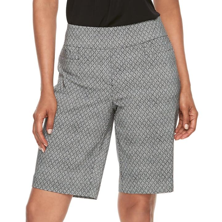 Women's Dana Buchman Print Pull-on Berumda Shorts, Size: Large, Medallion