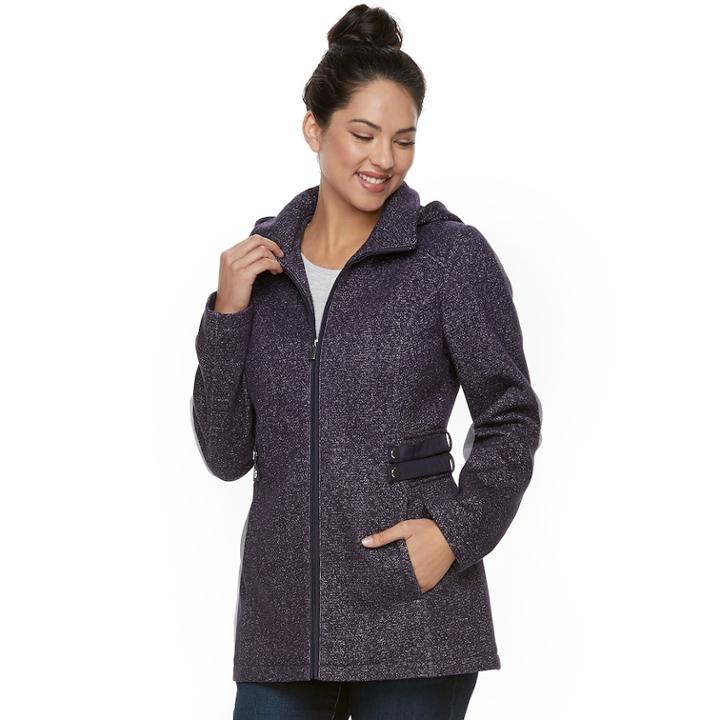 Women's D.e.t.a.i.l.s Hooded Fleece Midweight Jacket, Size: Medium, Purple