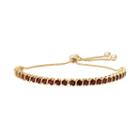 14k Gold Over Silver Garnet S-link Lariat Bracelet, Women's, Size: 9, Red
