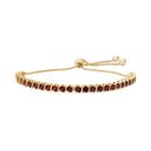 14k Gold Over Silver Garnet S-link Lariat Bracelet, Women's, Size: 9, Red