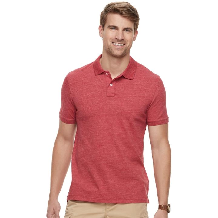 Men's Sonoma Goods For Life&trade; Flexwear Classic-fit Stretch Pique Polo, Size: Medium, Med Red