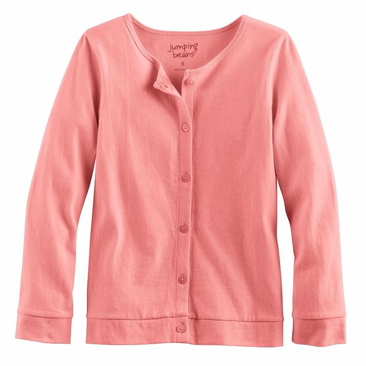 Girls 4-10 Jumping Beans&reg; Button-front Cardigan, Size: 7, Med Pink