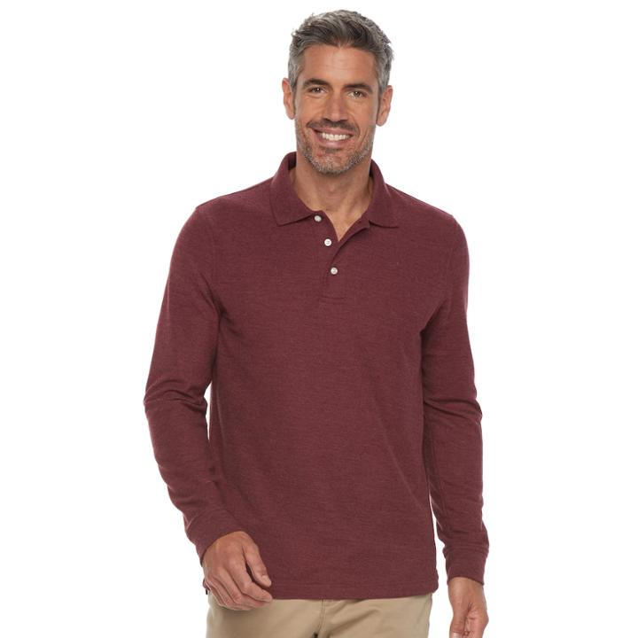 Men's Croft & Barrow&reg; Classic-fit Stretch Pique Polo, Size: Xxl, Dark Red