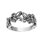 Journee Collection Sterling Silver Fleur-de-lis Ring, Women's, Size: 5, Grey