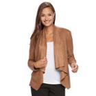 Women's Dana Buchman Faux-suede Open-front Blazer, Size: Medium, Med Brown