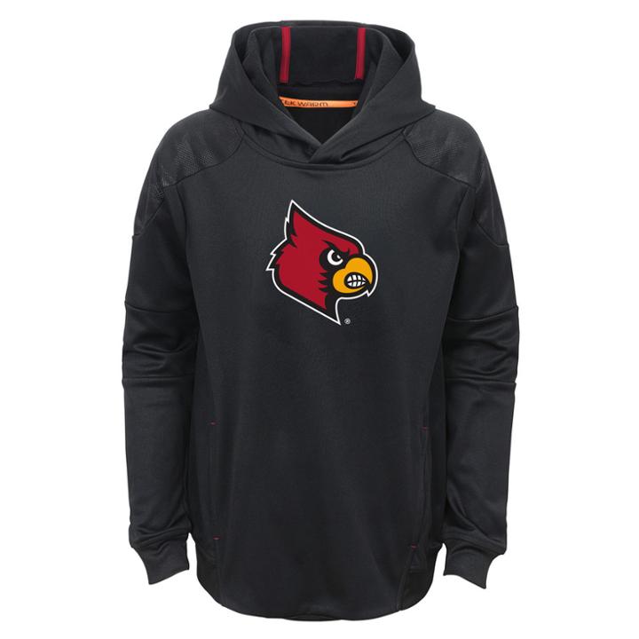 Boys 4-7 Louisville Cardinals Mach Pullover Hoodie, Size: L 7, Black