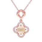 Stella Grace Citrine & White Topaz Sterling Silver Clover Pendant Necklace, Women's, Size: 18, Yellow
