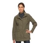 Women's Sebby Collection Hooded Utility Jacket, Size: Medium, Green