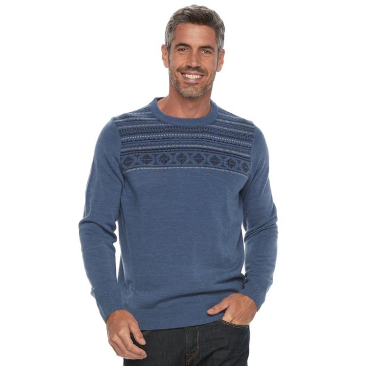 Men's Croft & Barrow&reg; Classic-fit Crewneck Sweater, Size: Small, Med Blue