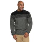 Big & Tall Izod Newport Striped Sweater, Men's, Size: 3xl Tall, Black