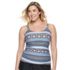Plus Size Croft & Barrow&reg; D-cup Tankini Top, Women's, Size: 26 W, Med Blue