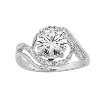Forever Brilliant Lab-created Moissanite Swirl Engagement Ring In 14k White Gold (2 1/5 Carat T.w.), Women's, Size: 6