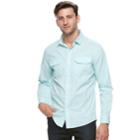 Men's Apt. 9&reg; Premier Flex Slim-fit Stretch Woven Button-down Shirt, Size: Xl Slim, Med Blue