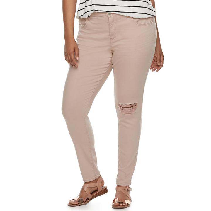 Juniors' Plus Size So&reg; Low-rise Twill Leggings, Teens, Size: 22 W, Light Pink