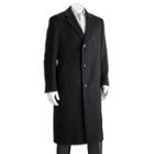 Men's Jean-paul Germain Classic-fit 45-in. Wool-blend Top Coat, Size: 44 Long, Black