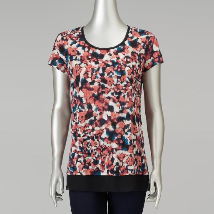 Women's Simply Vera Vera Wang Crinkle Tee, Size: Xs, Dark Red