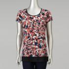 Women's Simply Vera Vera Wang Crinkle Tee, Size: Xs, Dark Red