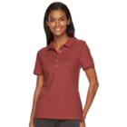 Women's Croft & Barrow&reg; Classic Solid Polo, Size: Small, Dark Red