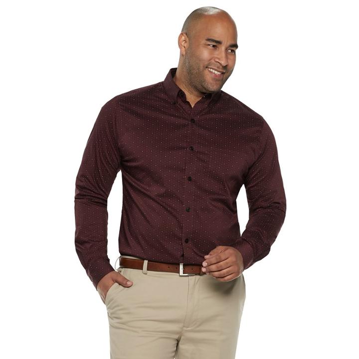 Big & Tall Van Heusen Flex Non-iron Classic-fit Button-down Shirt, Men's, Size: 3xl Tall, Brt Pink