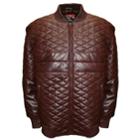 Men's Franchise Club Double Diamond Quilted Lambskin Leather Bomber Jacket, Size: Xxl, Dark Red