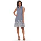 Women's Sharagano Sleeveless Floral Embroidered Dress, Size: 6, Blue