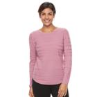 Women's Croft & Barrow Textured Crewneck Sweater, Size: Large, Pink Ovrfl