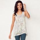 Women's Lc Lauren Conrad Print Tunic Tank, Size: Large, White