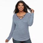 Juniors' Plus Size So&reg; Crisscross Top, Teens, Size: 3xl, Blue