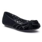 So&reg; Kirsten Girls' Velvet Ballet Flats, Girl's, Size: 12, Black