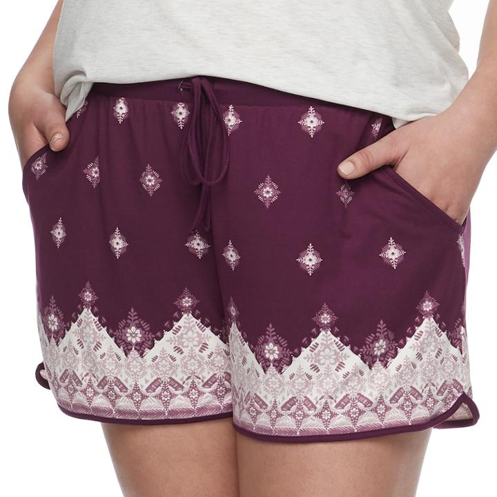 Juniors' Plus Size Mudd&reg; Peached Shorts, Teens, Size: 2xl, Dark Red