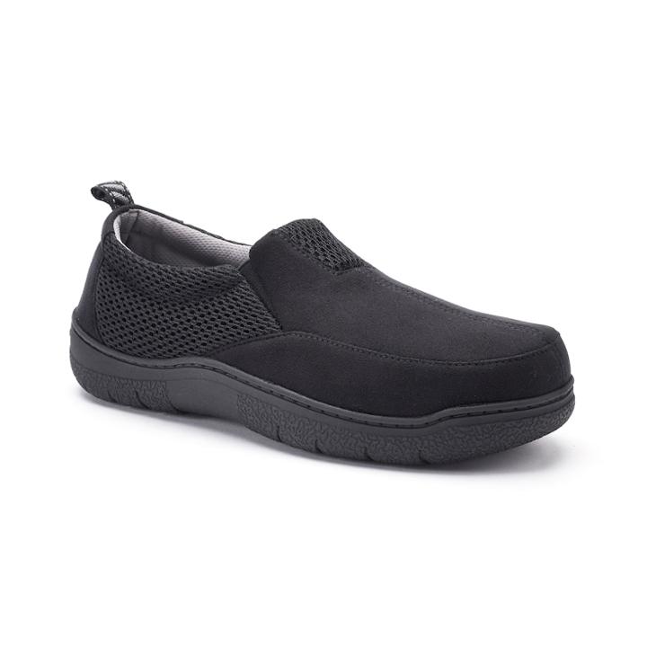 Men's Dearfoams Microfiber Clog Slippers, Size: Large, Black