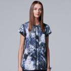 Women's Simply Vera Vera Wang Essential Popover Top, Size: Xl, Dark Blue