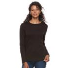 Women's Croft & Barrow&reg; Crewneck Tee, Size: Xl, Dark Brown