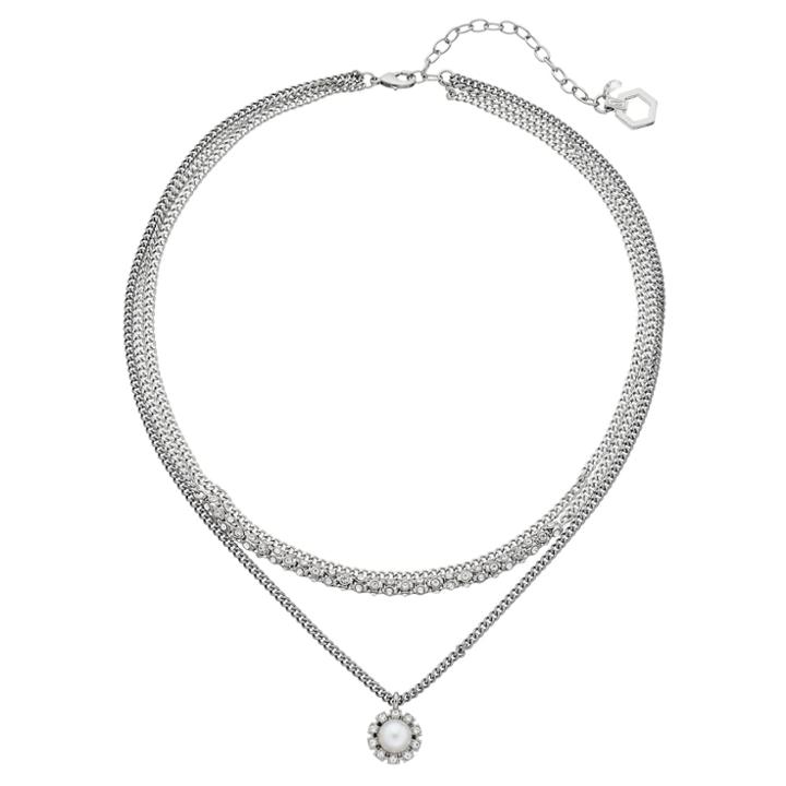Simply Vera Vera Wang Simulated Pearl Halo Multi Strand Necklace, Women's, White