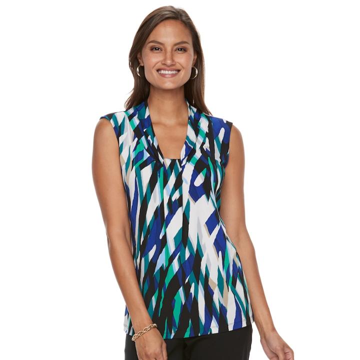 Women's Dana Buchman Knot-front Top, Size: Medium, Med Green