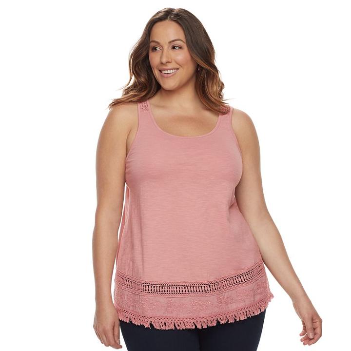 Plus Size Sonoma Goods For Life™ Striped Swing Tank, Women's, Size: 1xl, Med Pink