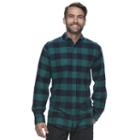 Men's Croft & Barrow&reg; True Comfort Plaid Classic-fit Flannel Button-down Shirt, Size: Small, Med Green