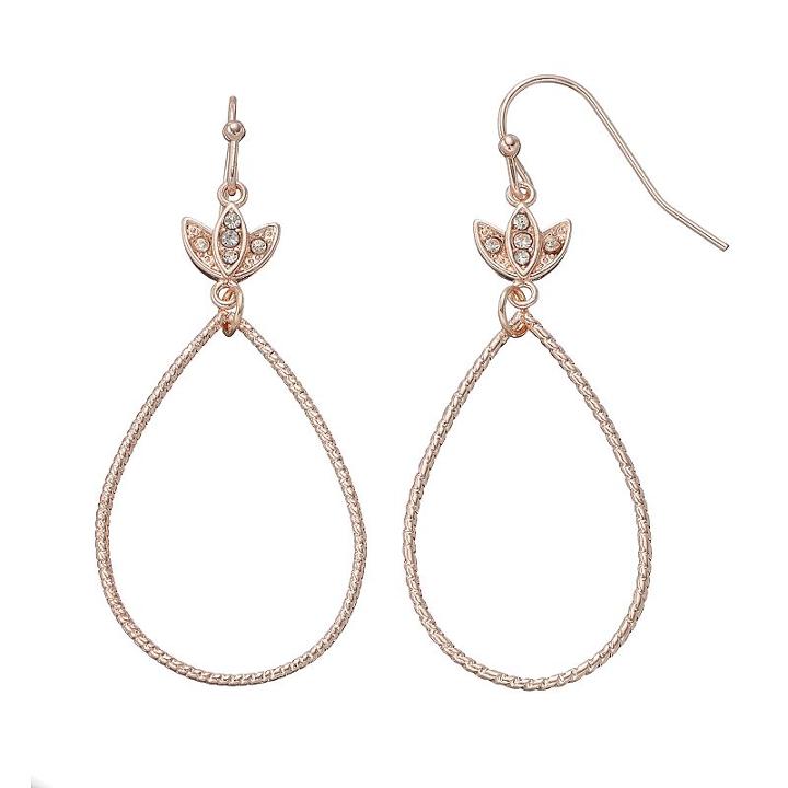 Lc Lauren Conrad Open Nickel Free Teardrop Earrings, Women's, Brt Pink