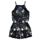Girls 7-16 Mudd&reg; High Neck Printed Romper, Size: M/10, Black