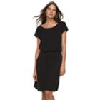 Women's Apt. 9&reg; Cinched T-shirt Dress, Size: Medium, Black