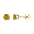 14k Gold 1 Carat T.w. Yellow Diamond Stud Earrings, Women's