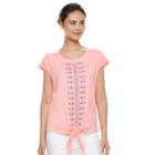 Petite Kate And Sam Embroidered Slubbed Tee, Size: S Petite, Med Red