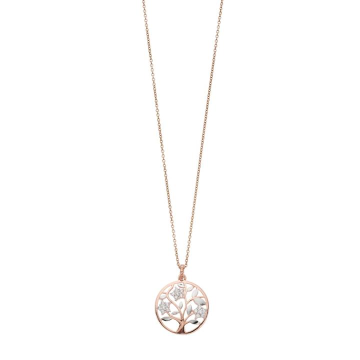 Two Tone Sterling Silver Cubic Zirconia Tree Of Life Pendant Necklace, Women's, Size: 18, White